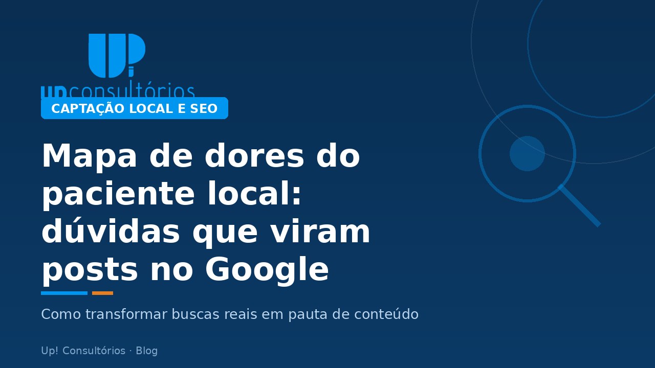 Capa do artigo Mapa de dores do paciente local: dúvidas que viram posts no Google